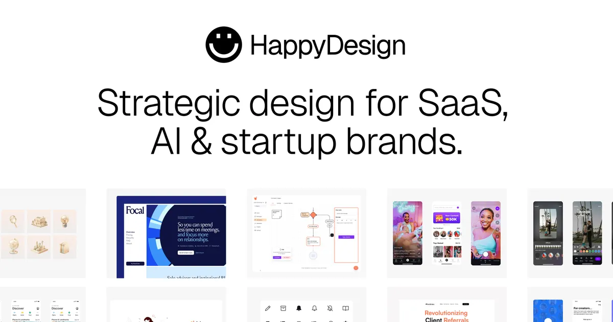 HappyDesign - Strategic design for SaaS, AI & startup brands.